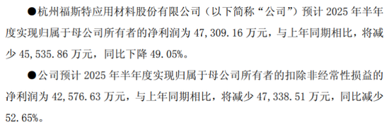 配资吧 上半年净利预计“腰斩”，光伏胶膜龙头福斯特主业承压